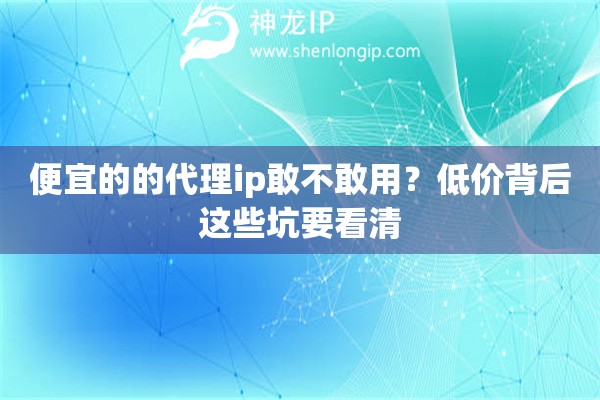 便宜的的代理ip敢不敢用？低价背后这些坑要看清