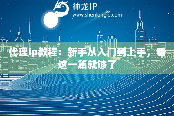 代理ip教程:新手从入门到上手,看这一篇就够了 代理ip教程:新手从入门到上手,看这一篇就够了