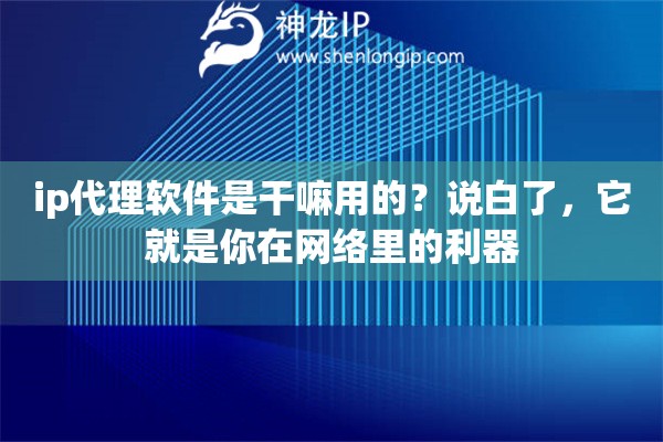 ip代理软件是干嘛用的?说白了,它就是你在网络里的利器 ip代理软件是干嘛用的?说白了,它就是你在网络里的利器