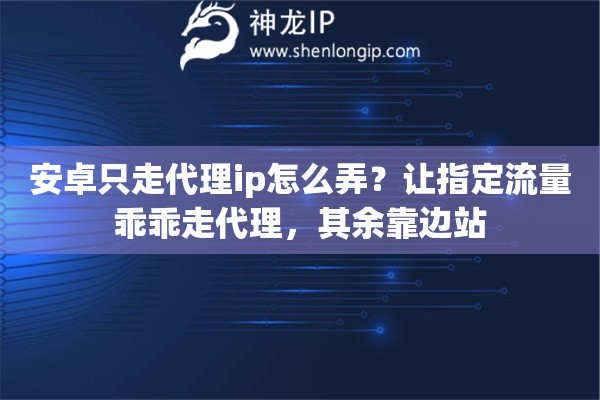 安卓只走代理ip怎么弄?让指定流量乖乖走代理,其余靠边站 安卓只走代理ip怎么弄?让指定流量乖乖走代理,其余靠边站