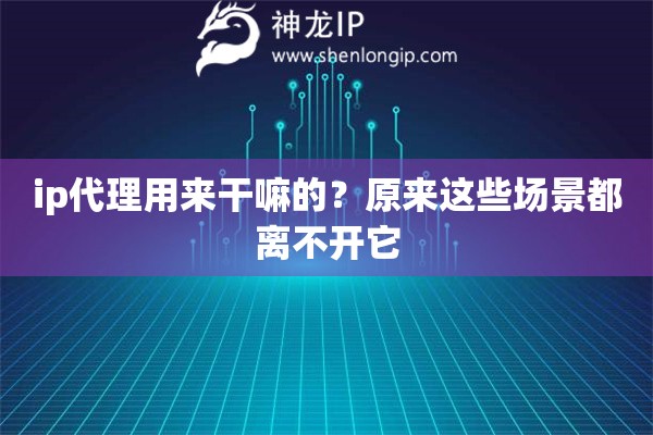 ip代理用来干嘛的？原来这些场景都离不开它