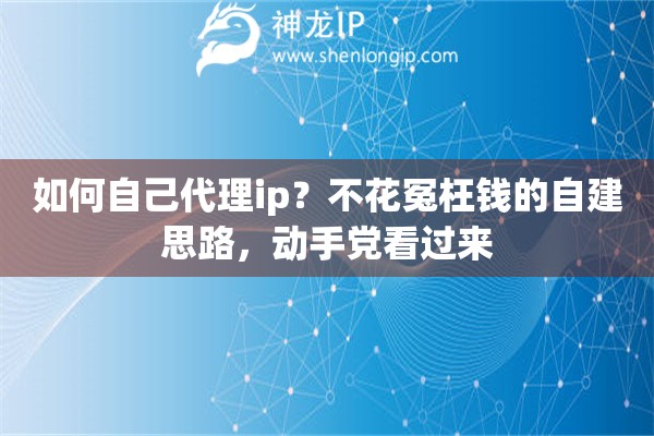 如何自己代理ip？不花冤枉钱的自建思路，动手党看过来