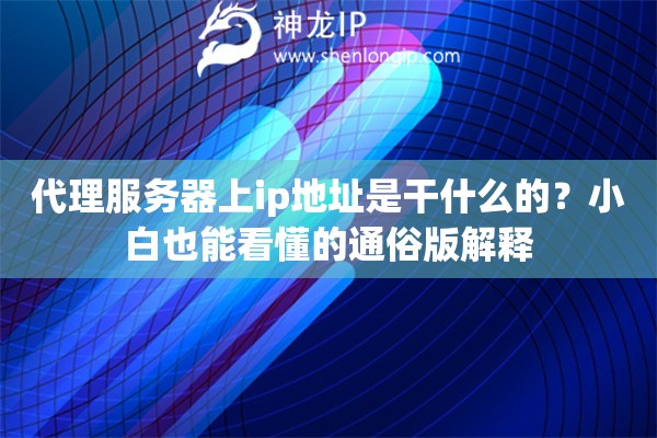 代理服务器上ip地址是干什么的？小白也能看懂的通俗版解释