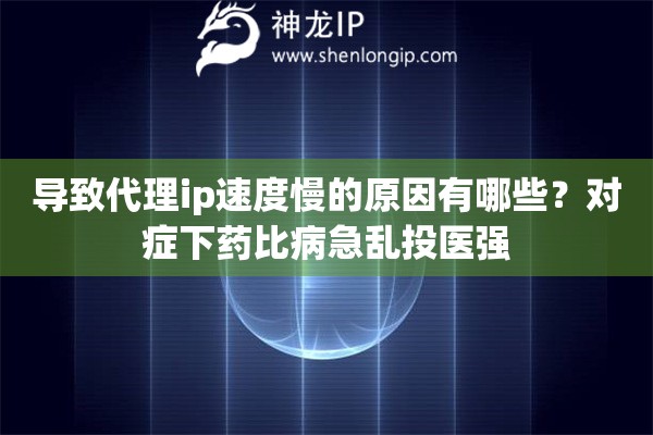 导致代理ip速度慢的原因有哪些？对症下药比病急乱投医强