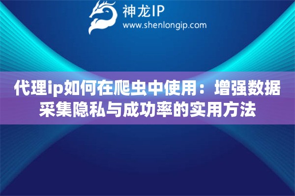 代理ip如何在爬虫中使用：增强数据采集隐私与成功率的实用方法