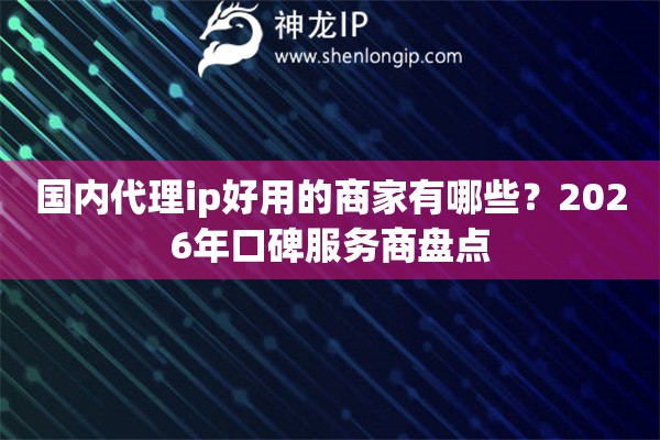 国内代理ip好用的商家有哪些？2026年口碑服务商盘点