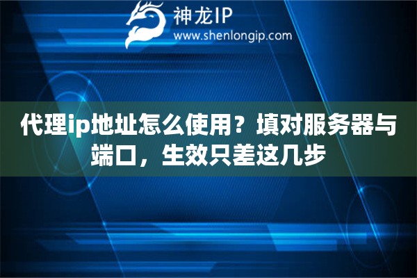 代理ip地址怎么使用?填对服务器与端口,生效只差这几步 代理ip地址怎么使用?填对服务器与端口,生效只差这几步