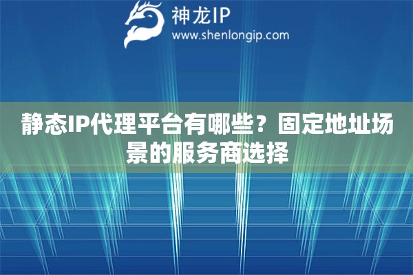 静态IP代理平台有哪些？固定地址场景的服务商选择