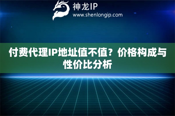 付费代理IP地址值不值？价格构成与性价比分析
