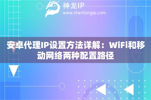 安卓代理IP设置方法详解：WiFi和移动网络两种配置路径
