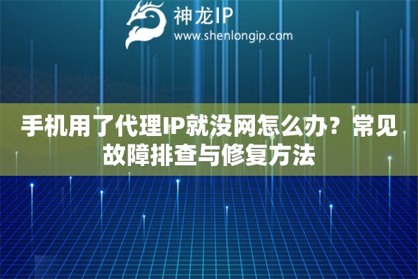 手机用了代理IP就没网怎么办？常见故障排查与修复方法