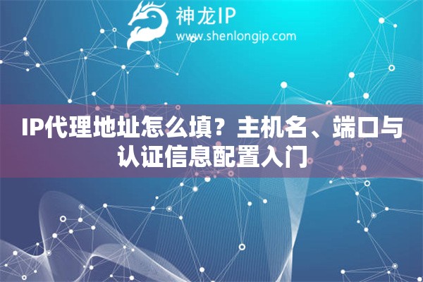 IP代理地址怎么填？主机名、端口与认证信息配置入门
