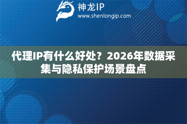 代理IP有什么好处？2026年数据采集与隐私保护场景盘点