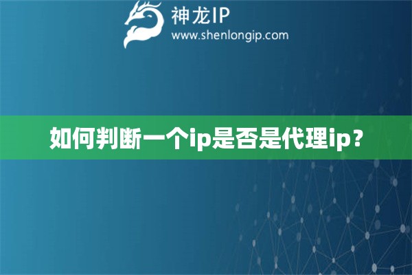 如何判断一个ip是否是代理ip？