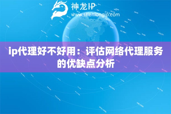 ip代理好不好用：评估网络代理服务的优缺点分析