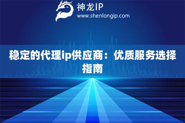 稳定的代理ip供应商：优质服务选择指南