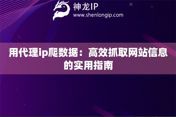 用代理ip爬数据：高效抓取网站信息的实用指南