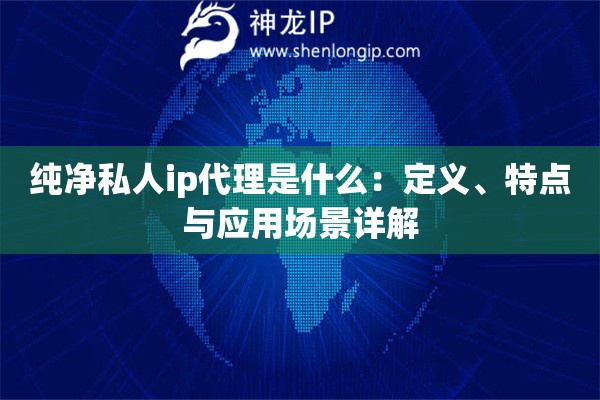 纯净私人ip代理是什么：定义、特点与应用场景详解