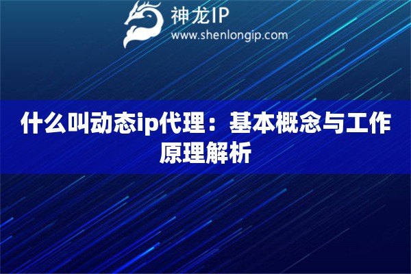 什么叫动态ip代理：基本概念与工作原理解析