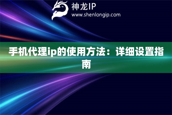 手机代理ip的使用方法：详细设置指南