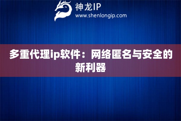 多重代理ip软件：网络匿名与安全的新利器