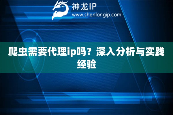 爬虫需要代理ip吗？深入分析与实践经验