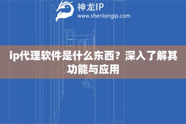 ip代理软件是什么东西？深入了解其功能与应用