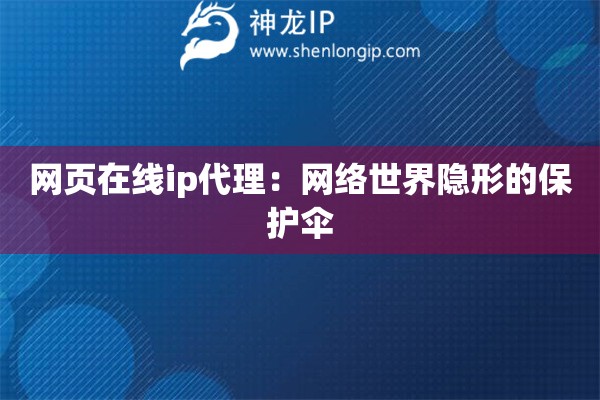 网页在线ip代理：网络世界隐形的保护伞
