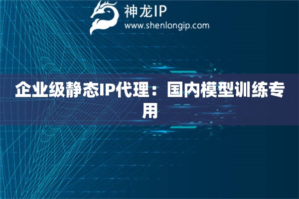 企业级静态IP代理：国内模型训练专用