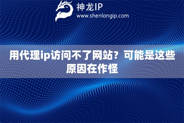 用代理ip访问不了网站？可能是这些原因在作怪