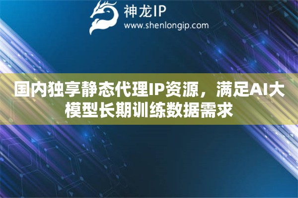 国内独享静态代理IP资源，满足AI大模型长期训练数据需求