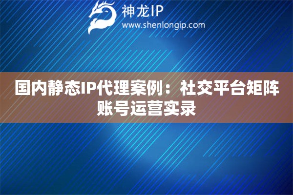 国内静态IP代理案例：社交平台矩阵账号运营实录