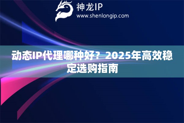 动态IP代理哪种好？2025年高效稳定选购指南