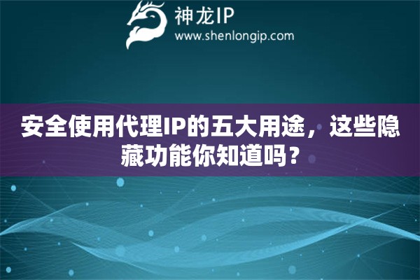 安全使用代理IP的五大用途，这些隐藏功能你知道吗？