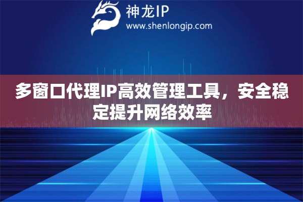 多窗口代理IP高效管理工具，安全稳定提升网络效率