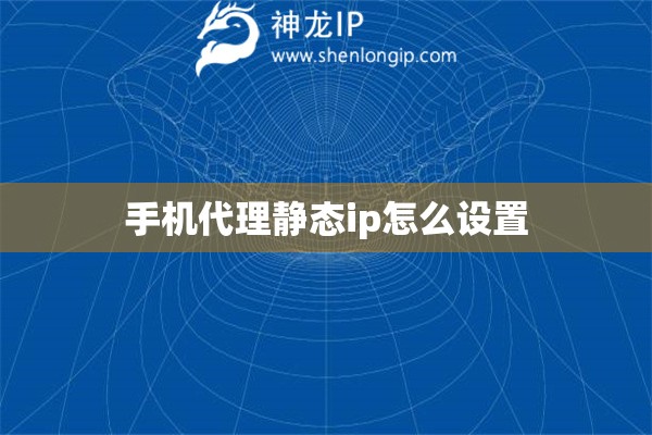 手机代理静态ip怎么设置