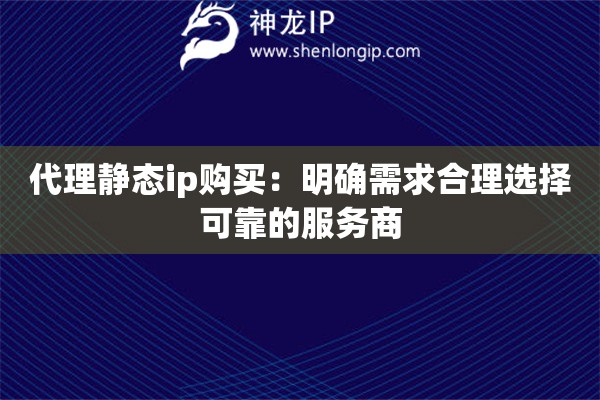代理静态ip购买：明确需求合理选择可靠的服务商