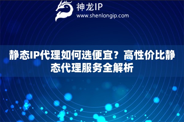 静态IP代理如何选便宜？高性价比静态代理服务全解析