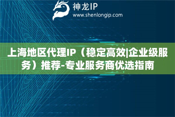 上海地区代理IP（稳定高效|企业级服务）推荐-专业服务商优选指南