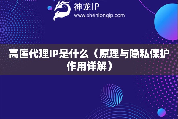 高匿代理IP是什么（原理与隐私保护作用详解）