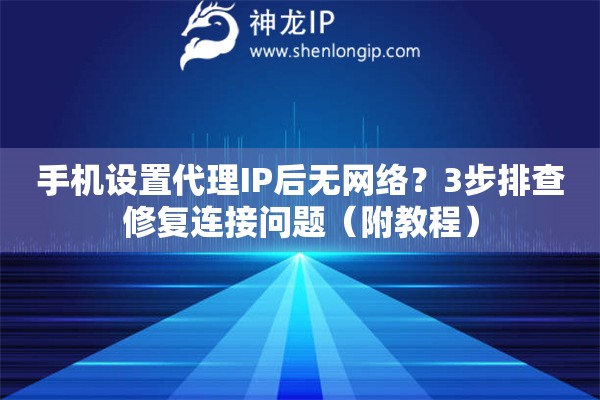 手机设置代理IP后无网络？3步排查修复连接问题（附教程）