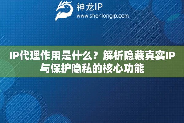 IP代理作用是什么？解析隐藏真实IP与保护隐私的核心功能
