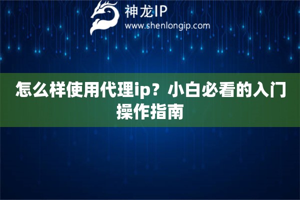怎么样使用代理ip？小白必看的入门操作指南