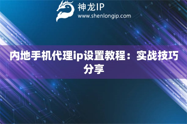 内地手机代理ip设置教程：实战技巧分享