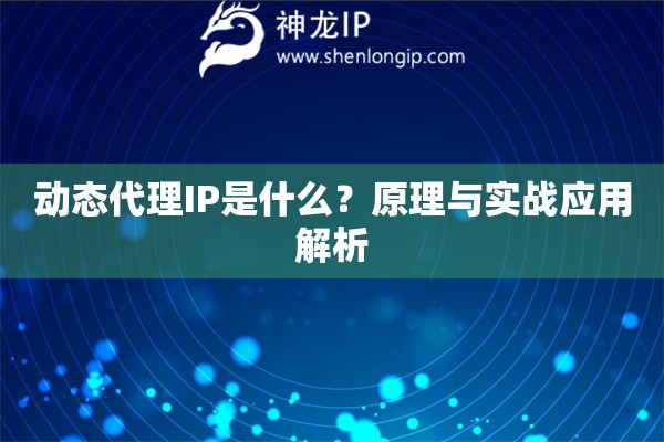 动态代理IP是什么？原理与实战应用解析