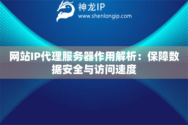 网站IP代理服务器作用解析：保障数据安全与访问速度