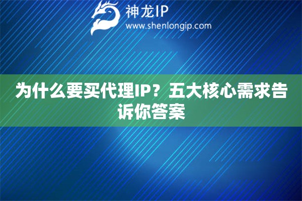 为什么要买代理IP？五大核心需求告诉你答案