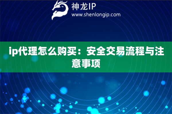 ip代理怎么购买：安全交易流程与注意事项
