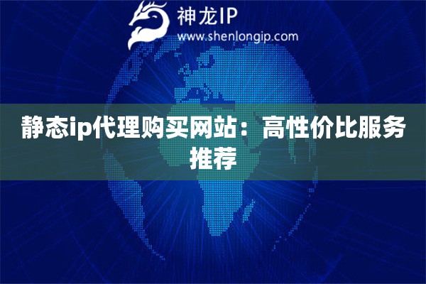 静态ip代理购买网站：高性价比服务推荐