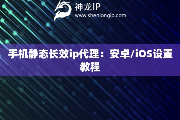 手机静态长效ip代理：安卓/iOS设置教程